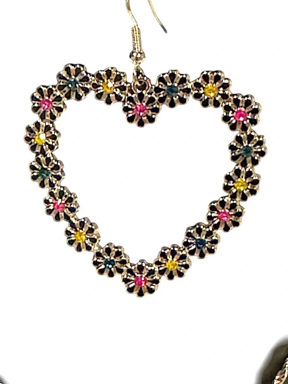 3pc Silver Heart Pendant Necklace and Floral Heart Earrings & bracelet